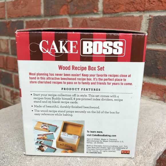 Cake Boss Wood Recipe Box Set - Picture 3 of 4